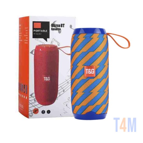 T&G Portable Bluetooth Speaker TG-106 Hands-Free Calls/TF/AUX/FM Orange Blue